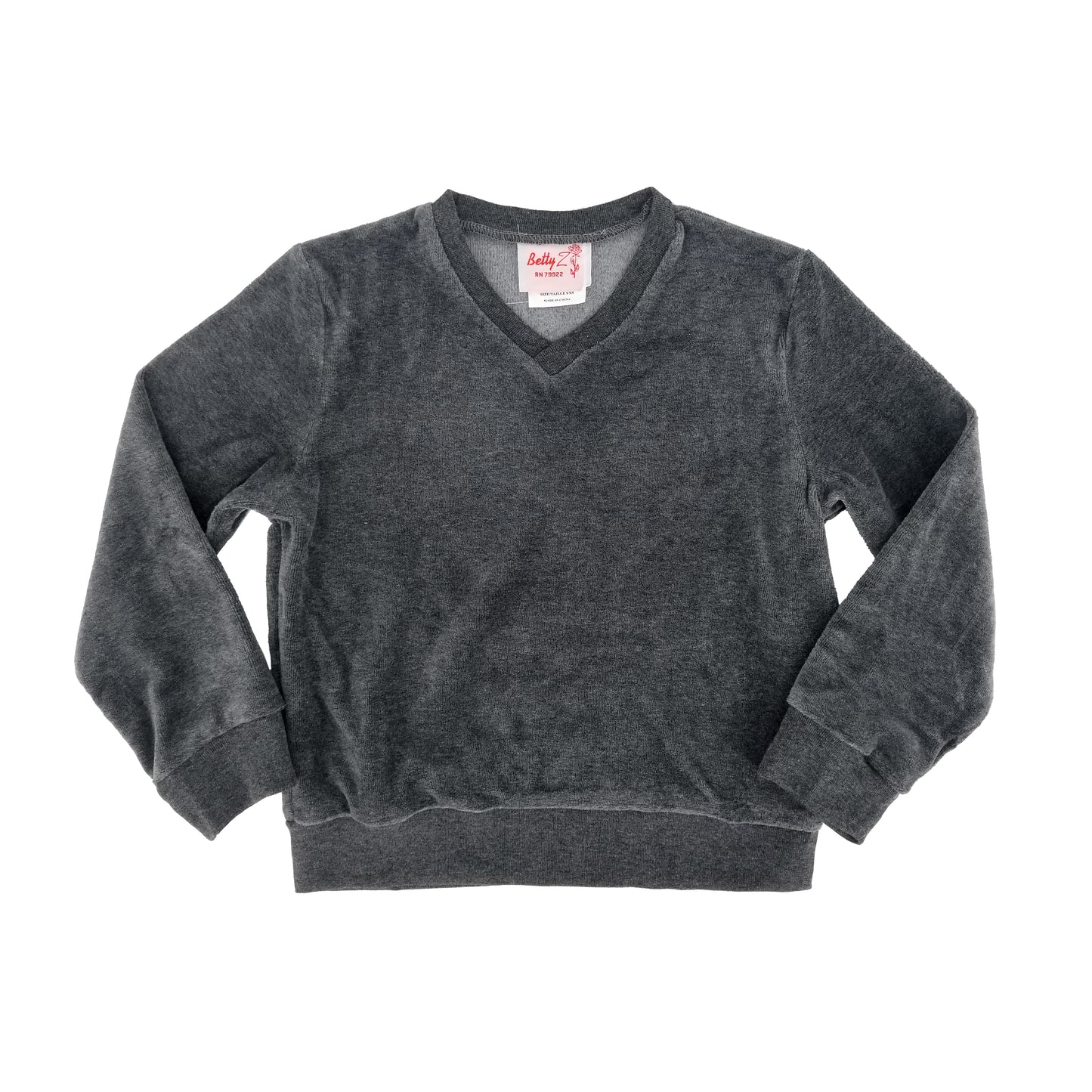VELOUR PULLOVER-GREY