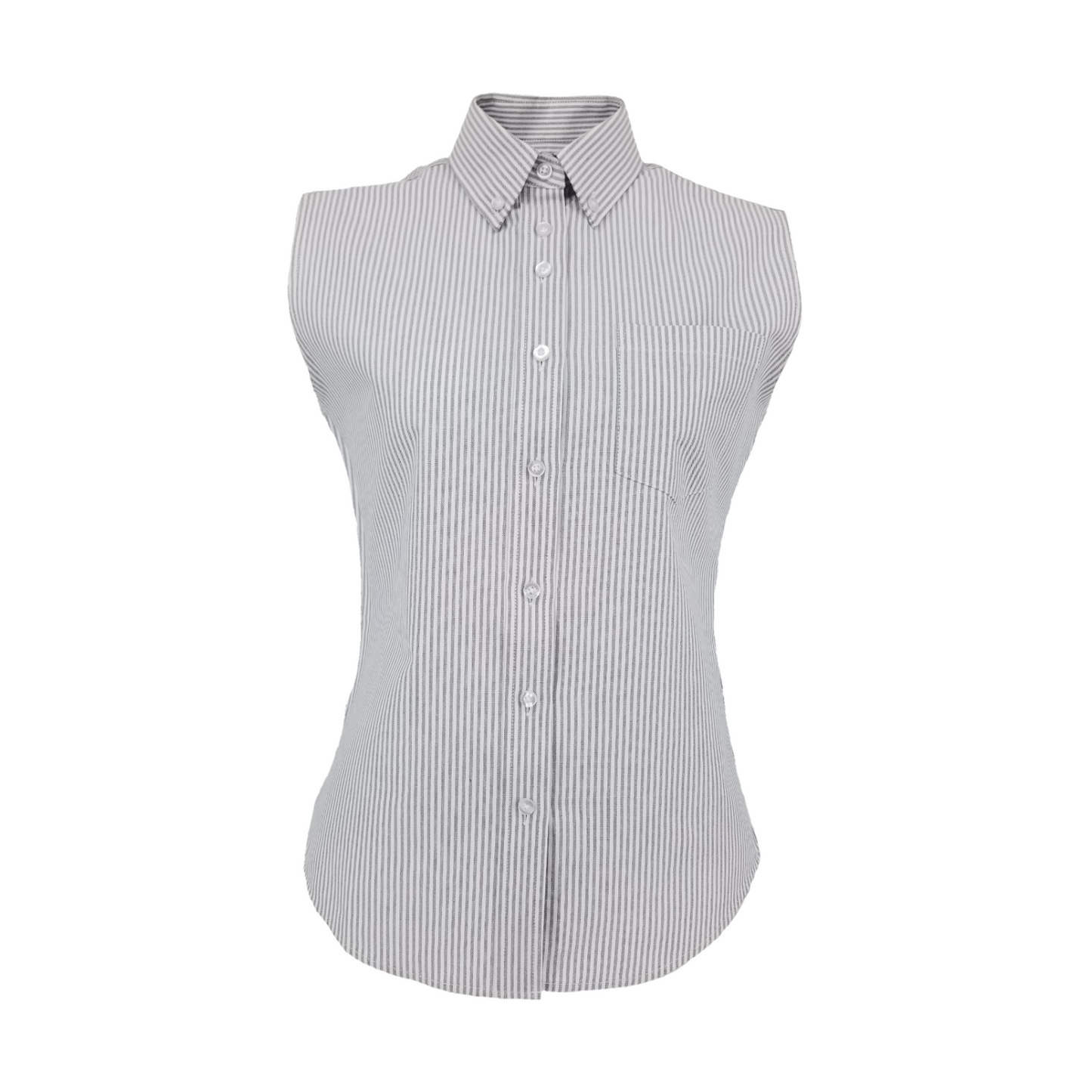 GREY STRIPE SLEEVELESS SHIRTS