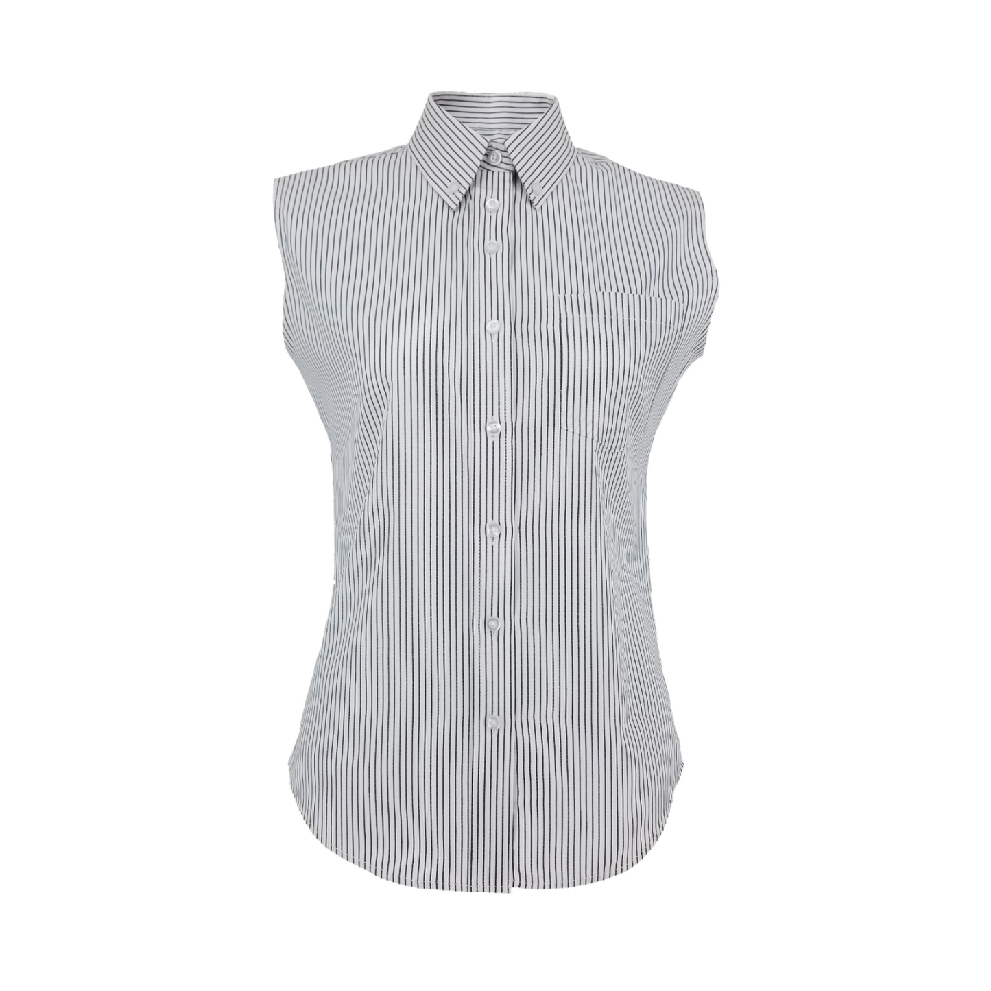 BLACK STRIPE SLEEVELESS SHIRTS