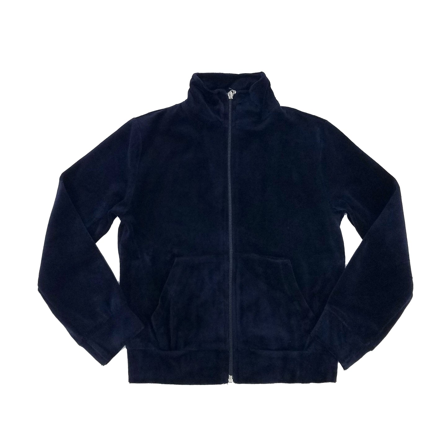 NAVY VELOUR ZIP NO HOOD