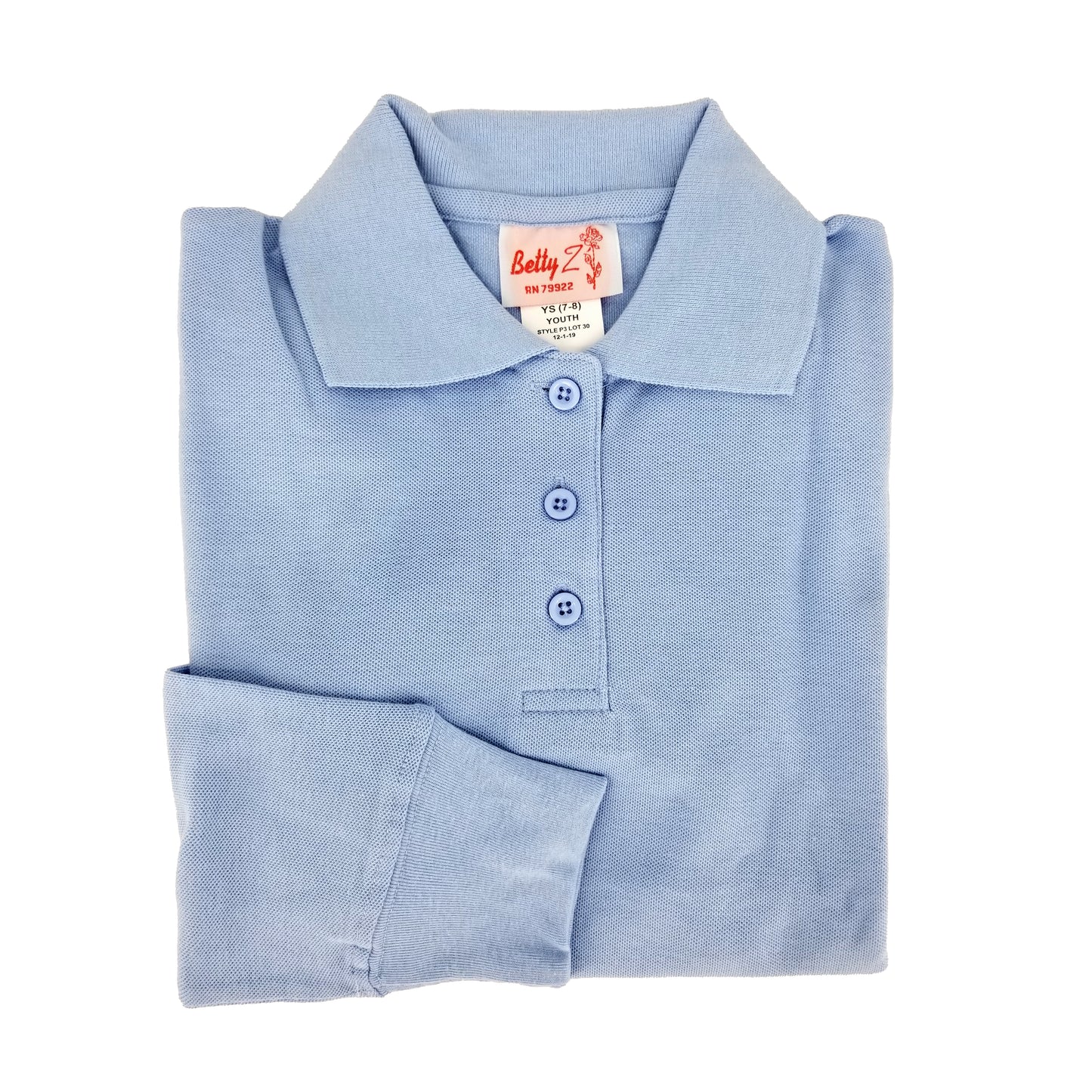L/S POLO SHIRT-LT BLUE