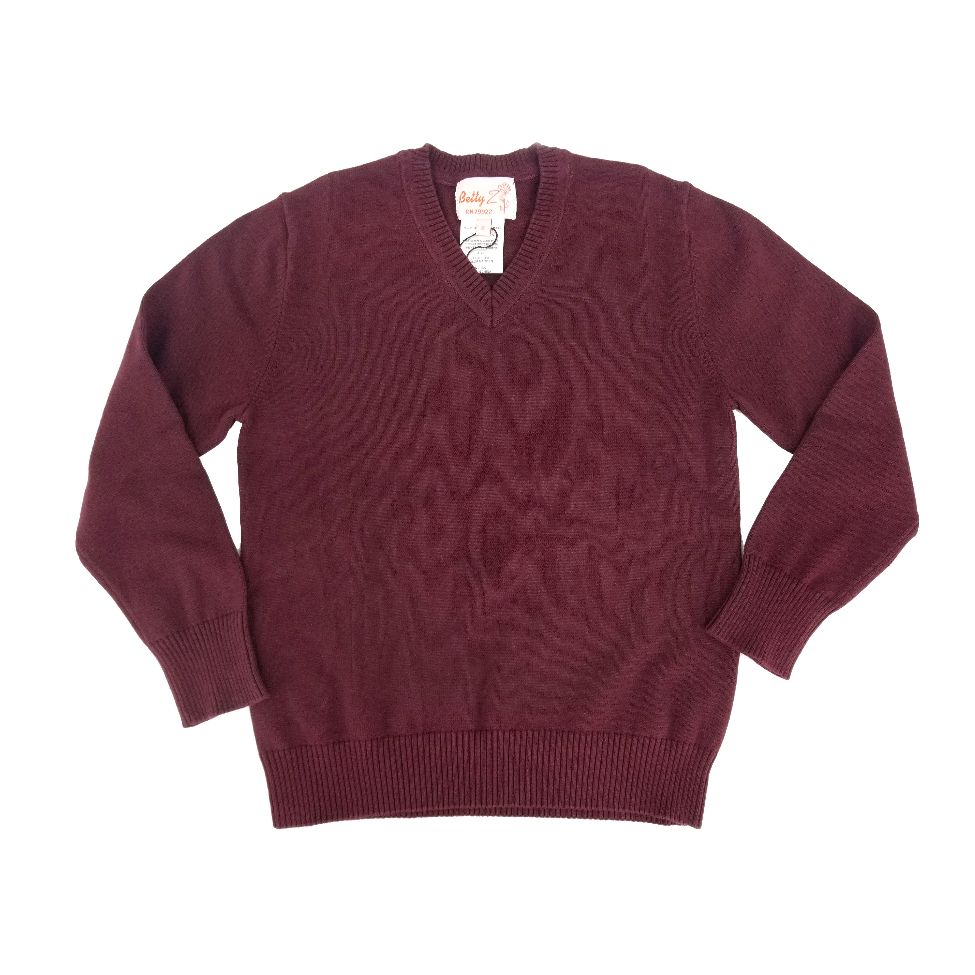 maroon v-neck sweater