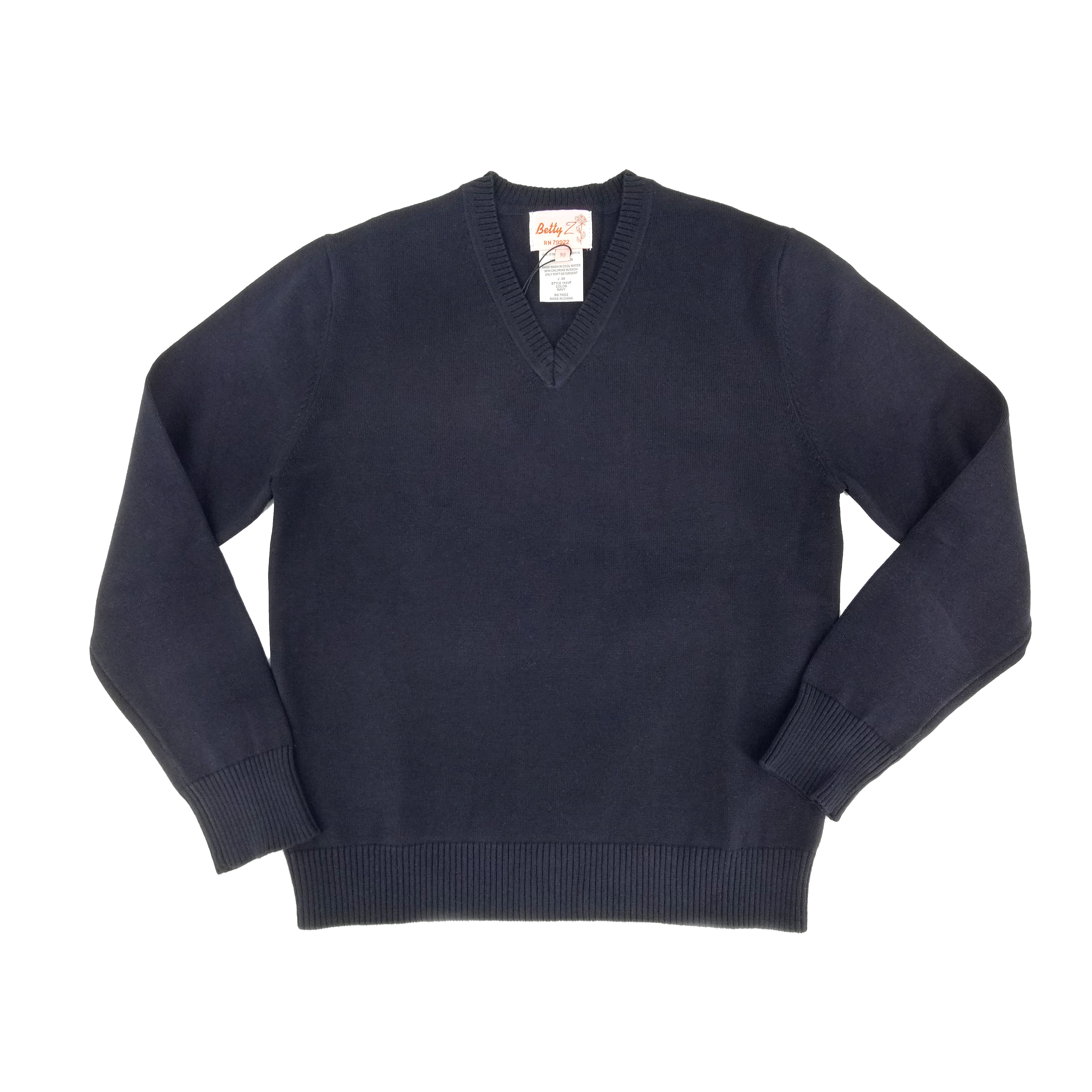 navy v-neck sweater