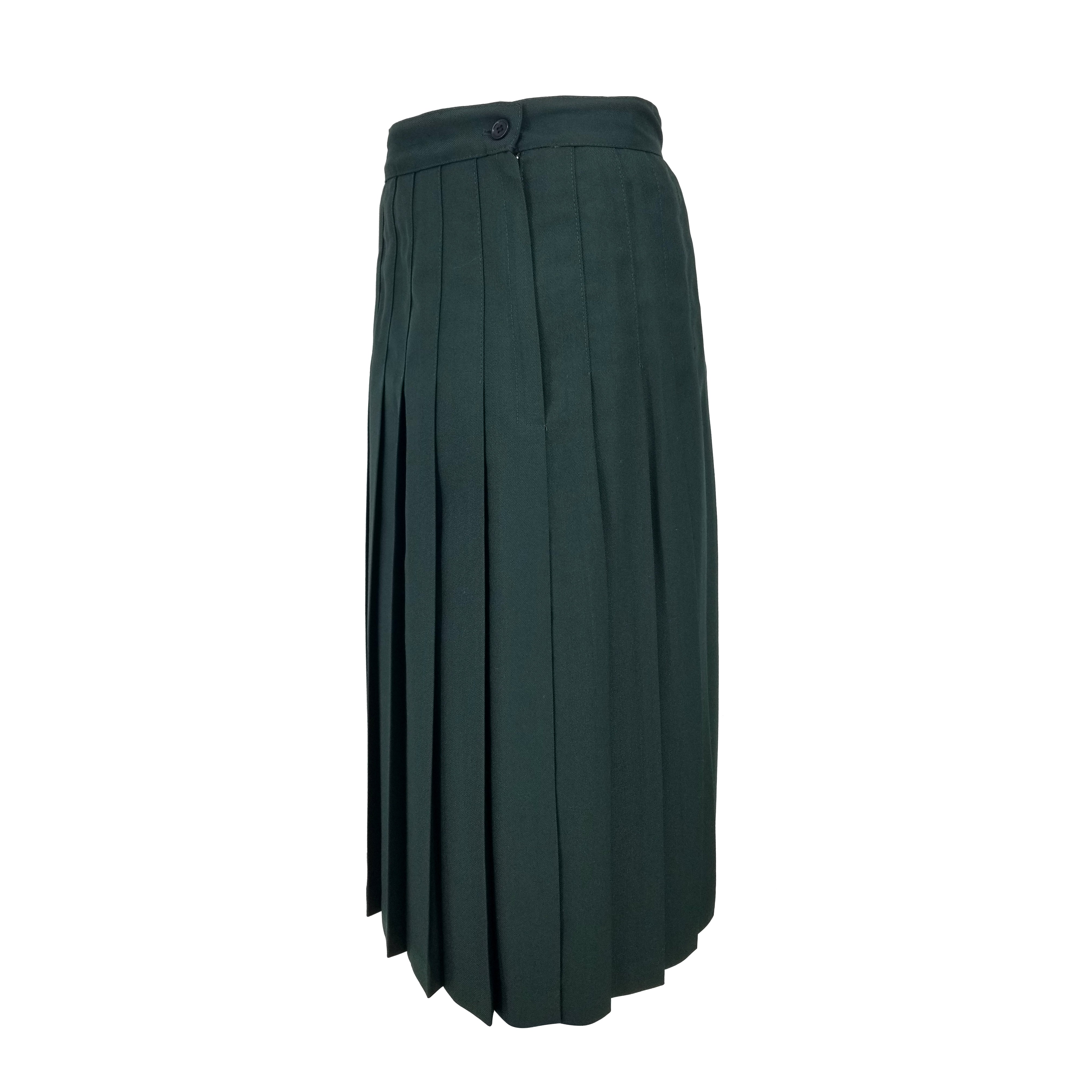 green wool skirts